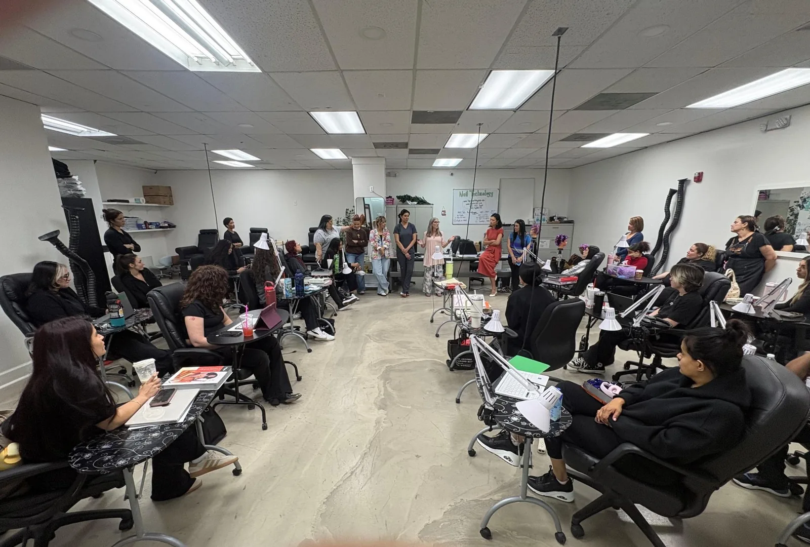 Students training in a classroom at the Hyphen campus in Winter Park